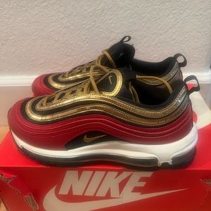 Red and Gold Sequin Air Max 97